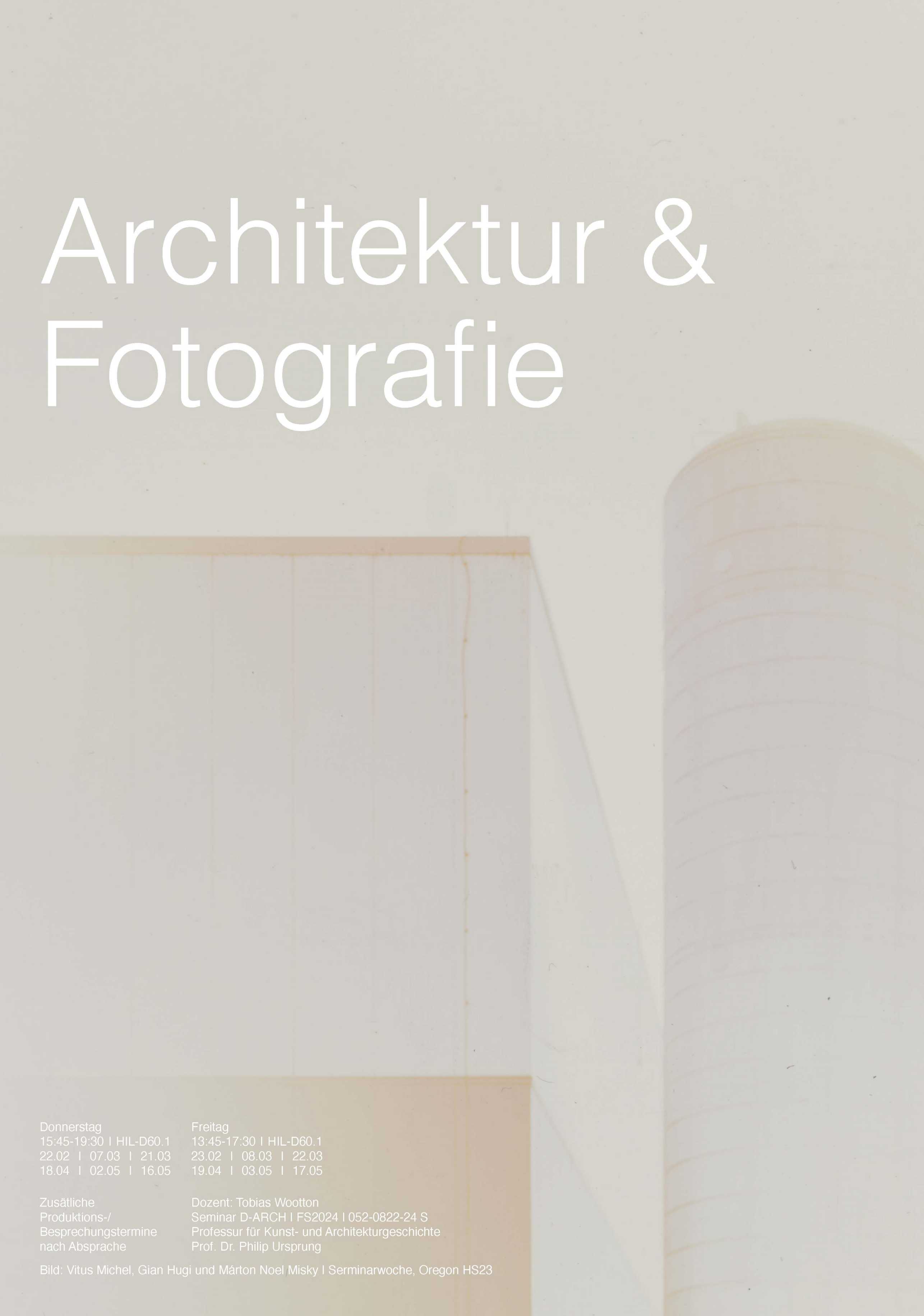 link zur Website des Seminars: Architecture and Photography