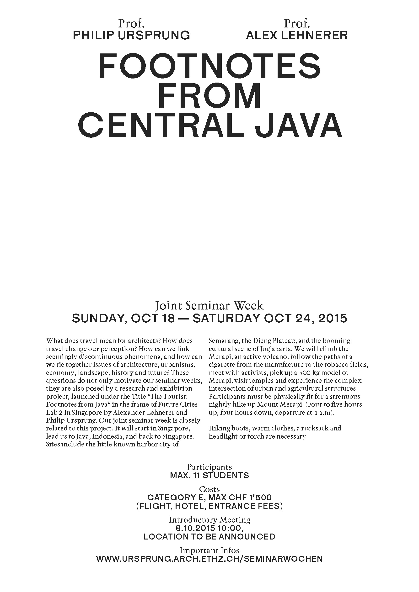 Link zur Website der Seminarwoche nach Java