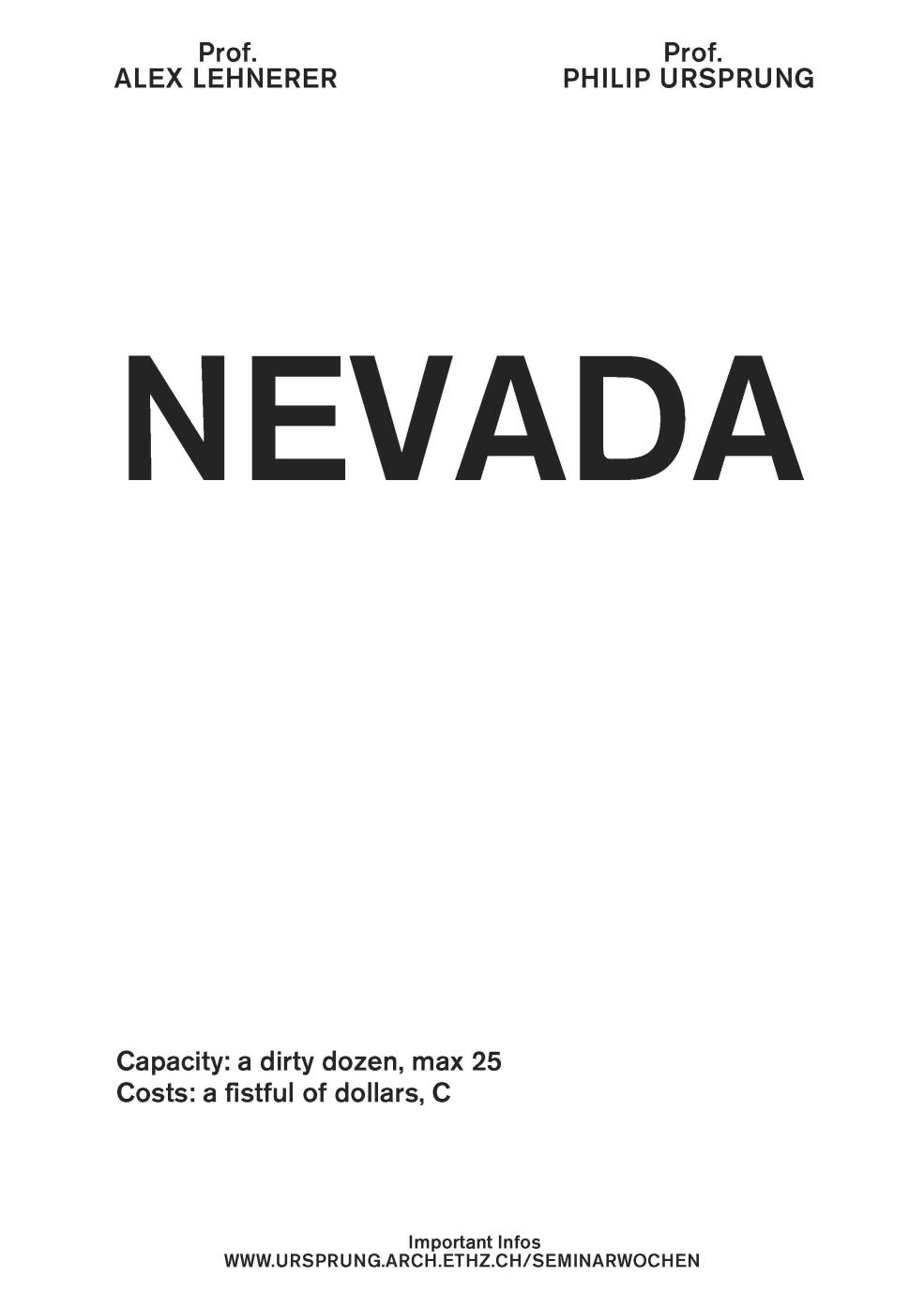 Poster for the Seminarweek to Nevada