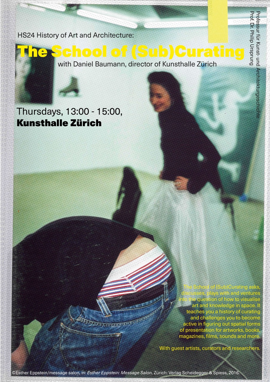 Enlarged view: Poster for the Seminar The School of (Sub)Curating held by Daniel Baumann