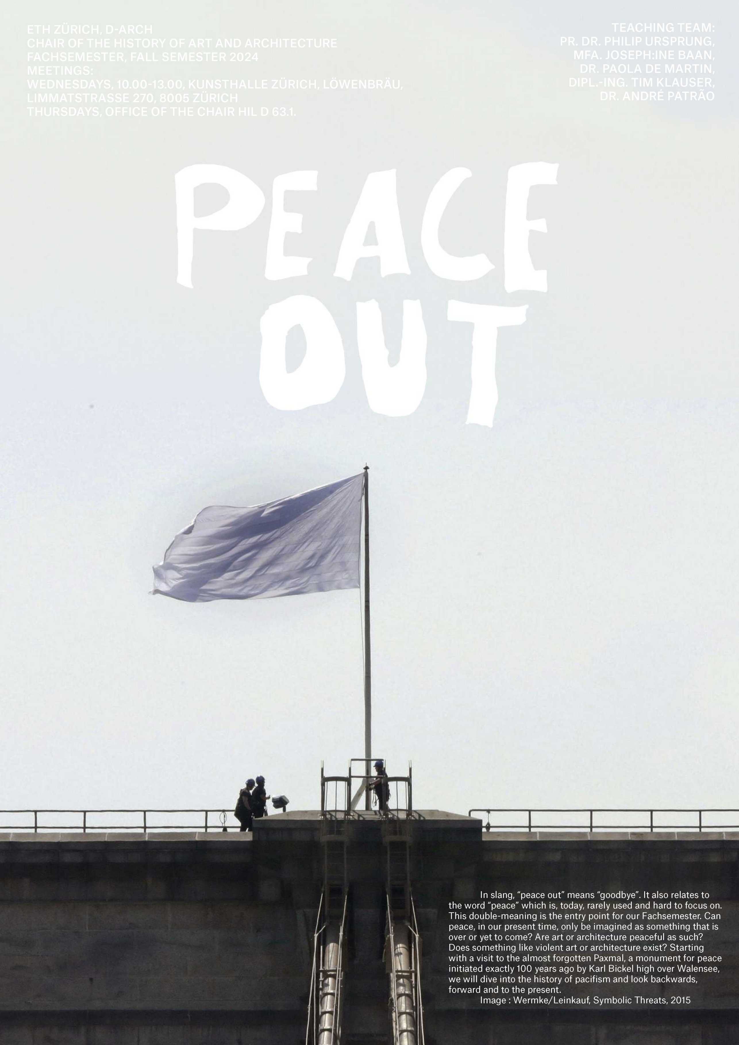 Enlarged view: Poster for the Subjectsemester "Peace Out"