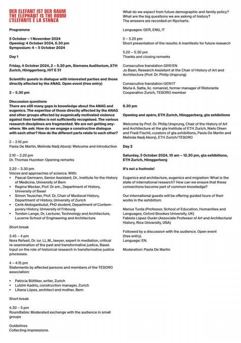 Enlarged view: Programme Page 1